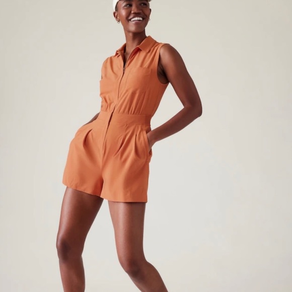 Athleta Brooklyn Romper in Clay size 8 Petite - Picture 1 of 7